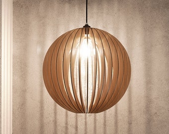 Mid century online wood pendant light