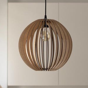 Wood Ceiling Lamp, Pendant Light, Wooden Chandelier, Modern Fixture, Kitchen Island, Scandinavian Design, Natural Wood, Hanging Lamp