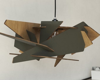 Wood Pendant Light | Ceiling Light Fixture | Hanging Lamp | Wood Chandelier Lighting | Modern Light Fixture | Dezaart