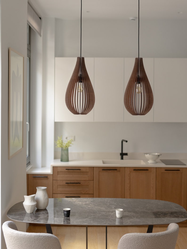 Sophisticated Simplicity: Mid-Century Modern Wooden Pendant Light Fixture Perfect for Every room Let Simplicity Inspire You image 6