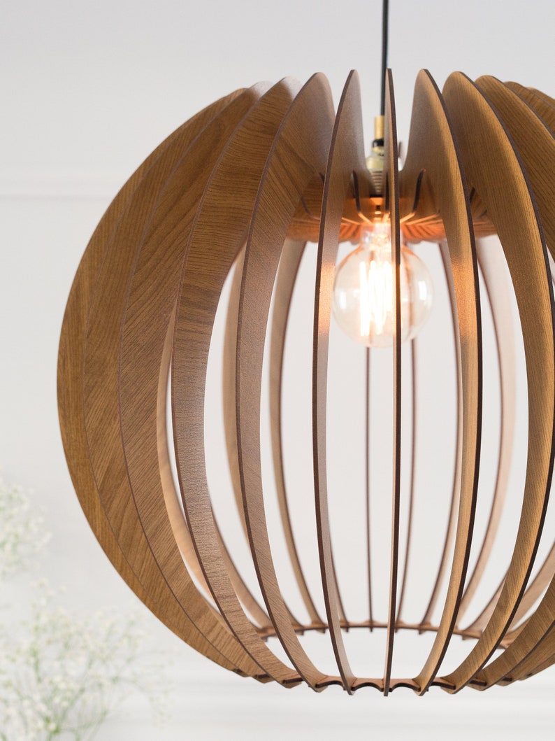 Scandinavian wood pendant light handmade by Dezaart image 3