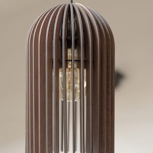 Effortless Sophistication: Streamlined Wooden Pendant Light Fixture with Minimalistic Elegance image 4