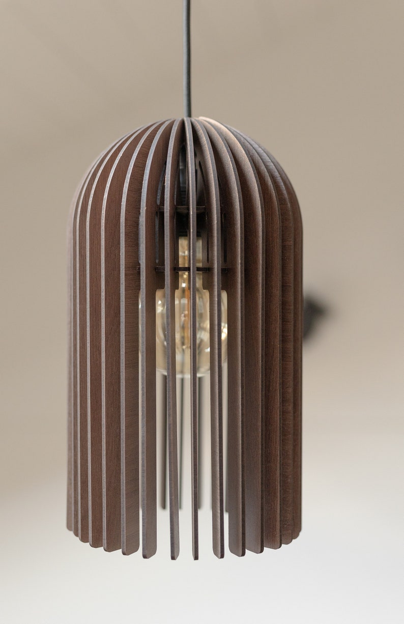 Effortless Sophistication: Streamlined Wooden Pendant Light Fixture with Minimalistic Elegance image 4