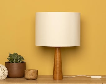 Handmade Walnut Wood Table Lamp: Modern Bedside Light