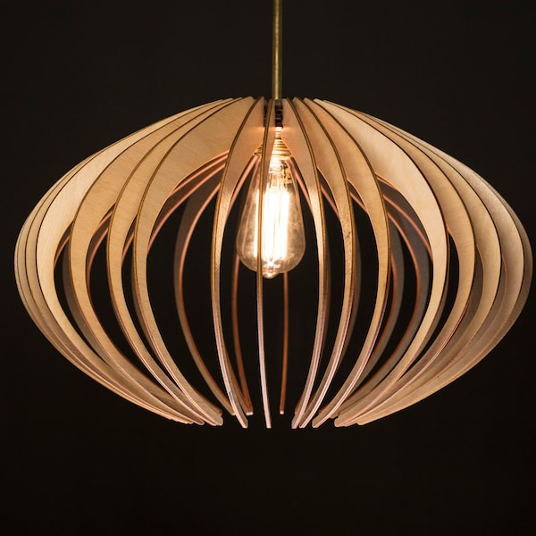 Mid Century Modern Chandelier | Wood Pendant Lighting | Dezaart Wood Chandelier | Ceiling Light | Hanging Lamp | Modern Wood Chandelier