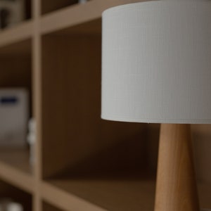 Natural Radiance: Handmade Beech Wood Table Lamp with Sophisticated Cone-Shaped Base, Infusing Warmth and Style into Your Space image 6