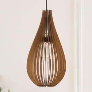 Wooden Light Fixture, Wood Pendant Lamp, Ceiling Light, Mid Century Modern, Kitchen Island Lighting, Scandinavian Design, Natural Wood