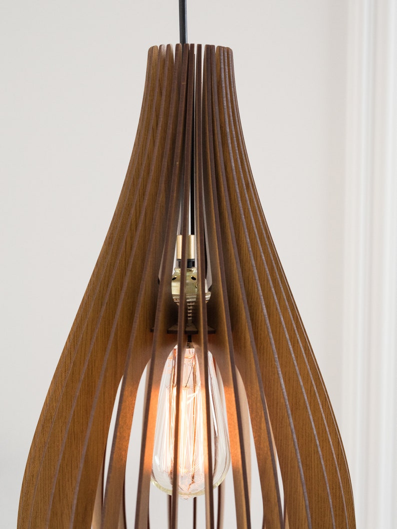 Wood Pendant Light Wood Light Fixture Ceiling Light Etsy