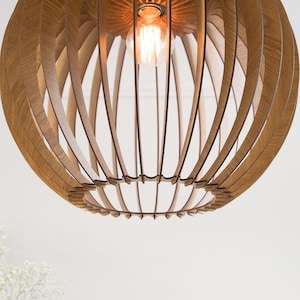 Scandinavian wood pendant light handmade by Dezaart image 7