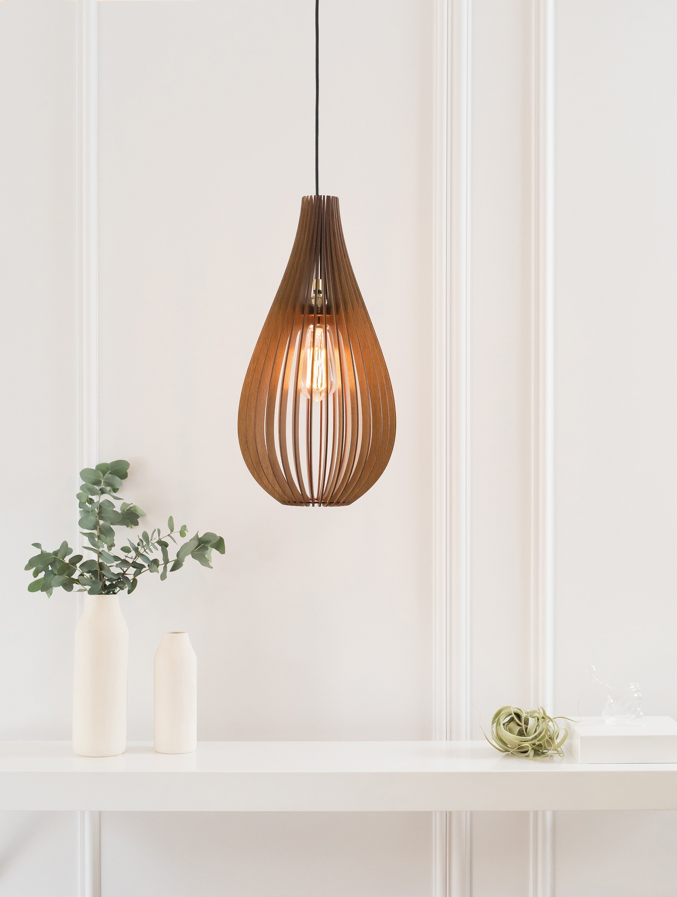 hestekræfter Lækker Layouten Wood Pendant Light Wood Light Fixture Ceiling Light - Etsy Israel