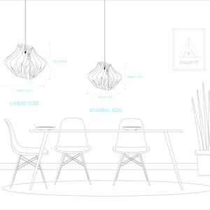 Wood pendant light handmade by Dezaart image size