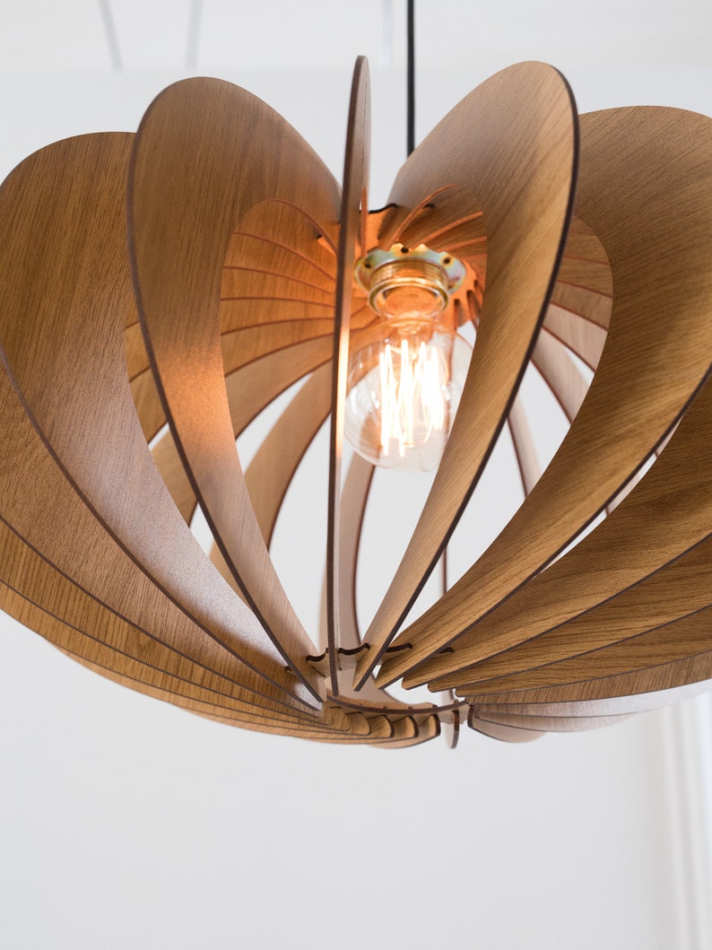 Mid Century Modern Wood Pendant Light image 7