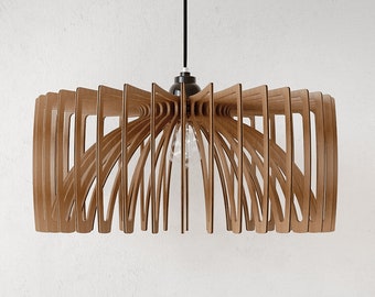 Mid-Century  Modern Chandelier - Embrace Elegance with Woodcrafted Illumination