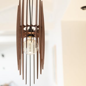 Vintage Charm: Mid-Century Modern Wooden Stalactite Pendant Light Fixture Timeless Elegance Inspired by Nature image 7