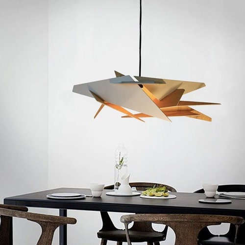 Lustre en bois Dezaart | Suspension moderne | Lustre moderne en bois | Luminaire en bois | Plafonnier | Lampe suspendue