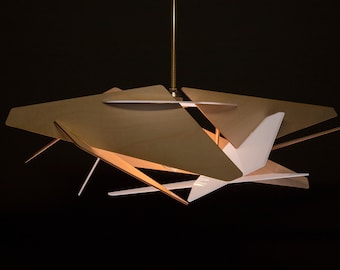 Scandinavian Wood Pendant Light: Modern Kitchen Island Lighting