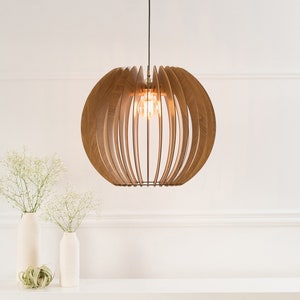 Scandinavian wood pendant light handmade by Dezaart image 2