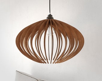 Houten hanglamp | Moderne kroonluchter uit het midden van de eeuw | Moderne verlichtingsarmatuur | Moderne houten kroonluchter | Plafondlamparmatuur | Hanglamp