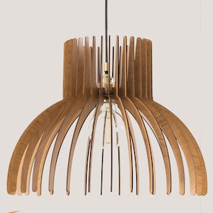 Artisan-Crafted Wooden Hanging Light Rustic Appeal, Warm Illumination, Design for Contemporary Interiors. Elevate with Natural Beauty. image 2