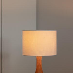 Sculptural Beauty: Handmade Beech Wood Table Lamp with Distorted Base for Unique Elegance image 4