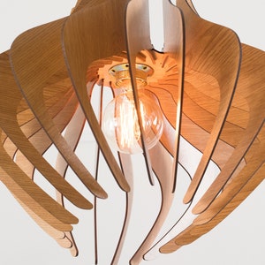 Wood pendant light handmade by Dezaart image 5