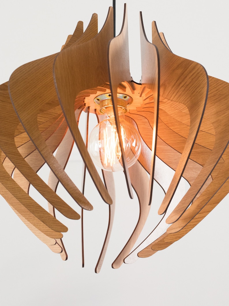 Wood pendant light handmade by Dezaart image 5
