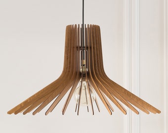 Wood Pendant Light | Mid Century Modern Chandelier | Dezaart Wood Chandelier | Modern Light Fixture | Ceiling Light Fixture | Hanging Lamp