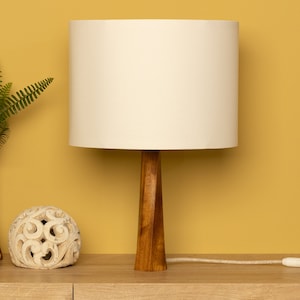 Table Lamp DISTORTION Wood Table Lamp Bedside Lamp Wooden LampWood Base Lamp Decorative LampWood LampWood Lampshade Beech Walnut image 2