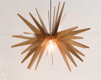 Wooden Light Fixture, Wood Pendant Lamp, Ceiling Light, Mid Century Modern, Chandelier, Kitchen Island, Nordic Design, Handmade Lamp