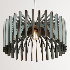 Wood Pendant Light|Geometric Light Fixture| Mid-Century Modern|Handmade Lamp|Ceiling Lamp| Chandelier Lighting|Scandi Design|Modern Light