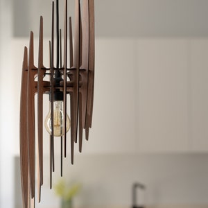 Vintage Charm: Mid-Century Modern Wooden Stalactite Pendant Light Fixture Timeless Elegance Inspired by Nature image 4