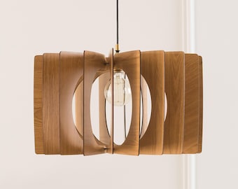 Wooden Ceiling Light, Pendant Lamp, Wood Chandelier, Handmade Light, Kitchen Island, Mid Century Design, Living Room Lamp, Nordic Style