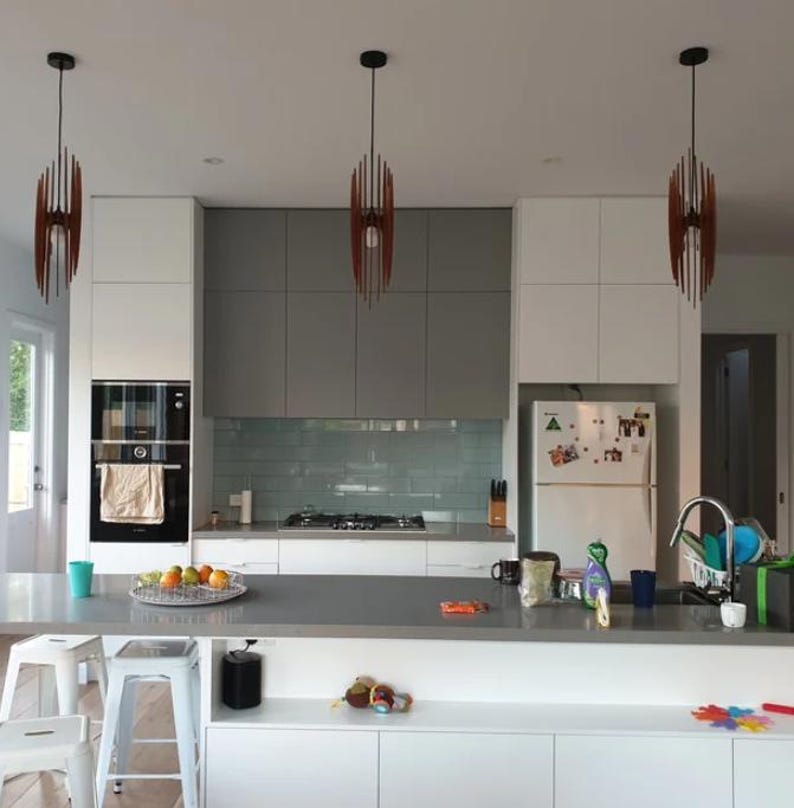 Wooden Pendant Lamp, Wood Ceiling Light, Lighting Fixture, Hanging Lamp, Mid Century Modern, Kitchen Island Light, Scandinavian Design image 7