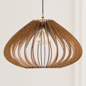 Wooden Pendant Light, Wood Lampshade, Ceiling Fixture, Modern Chandelier, Kitchen Island, Nordic Design, Natural Wood, Hanging Lamp