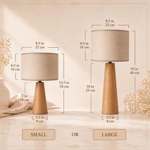 Desk Table Lamp, Wood Bedside Light, Bedroom Lamp, Tablelamp, Modern Design, Handcrafted Wooden Base, Rustic Style image 9