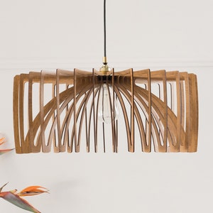 Wood Pendant Light | Ceiling Light | Modern Pendant Light | Dezaart Wood Chandelier | Hanging Lamp | Wood Chandelier Lighting | Ceiling Lamp
