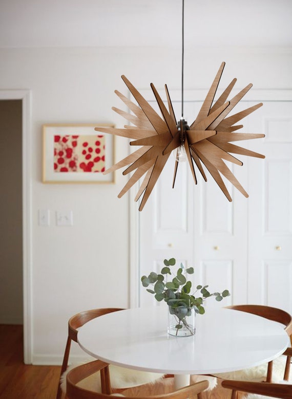 Wood Pendant Light Lasercut Chandelier Lamp Handmade Plywood Wood Pendant Light Lasercut Chandelier Lamp Handmade Plywood Hanging Ceiling Cup Ecological Minimal Modern Design Industrial