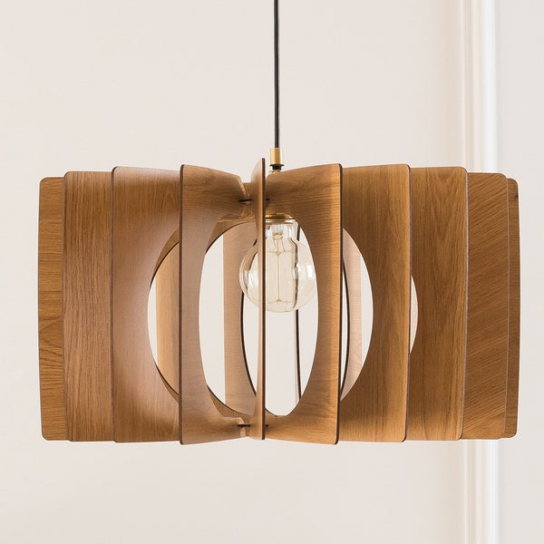 Dezaart Wood Pendant Light |Wood Chandelier Lighting|Wood Pendant Light Modern Chandelier| Hanging Lamp|Mid Century Modern Chandelier|Scandi