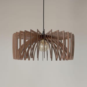 Wooden Ceiling Lamp, Wood Pendant Light, Modern Fixture, Kitchen Island, Scandinavian Design, Mid Century, Hanging Light, Natural Wood