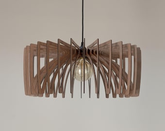 Wooden Ceiling Lamp, Wood Pendant Light, Modern Fixture, Kitchen Island, Scandinavian Design, Mid Century, Hanging Light, Natural Wood