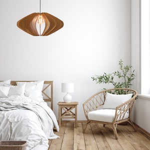 Mid-Century Wood Pendant Light Embrace Modern Elegance for Dining, Kitchen, or Bedroom Illumination from Dezaart. image 7