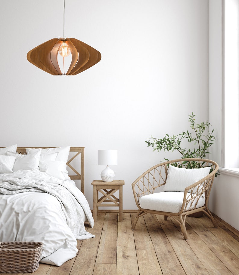 Mid-Century Wood Pendant Light Embrace Modern Elegance for Dining, Kitchen, or Bedroom Illumination from Dezaart. image 7