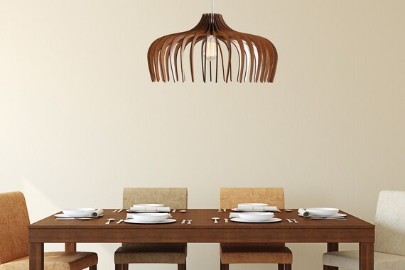 Ceiling Light Fixture Contemporary Wood Pendant Light Minimal Modern Chandelier Lighting Hanging Dining Lamp Geometric Lamp