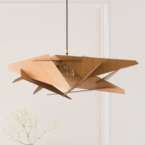 Wood Chandelier Light, Pendant Lamp, Wooden Ceiling Fixture, Hanging Light, Mid Century Modern, Kitchen Island, Nordic Design