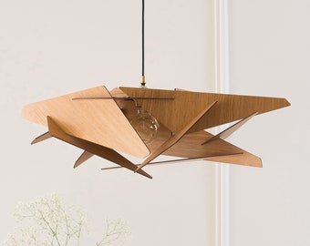 Wood Chandelier Light, Pendant Lamp, Wooden Ceiling Fixture, Hanging Light, Mid Century Modern, Kitchen Island, Nordic Design