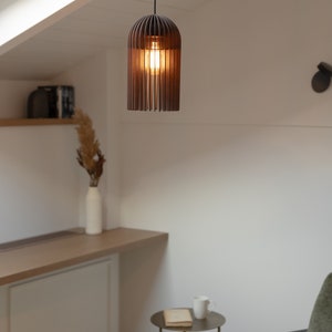 Effortless Sophistication: Streamlined Wooden Pendant Light Fixture with Minimalistic Elegance image 3