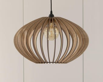 Wooden Light Fixture, Wood Pendant Lamp, Ceiling Light, Modern Design, Kitchen Island, Mid Century, Nordic Style, Handmade Lighting