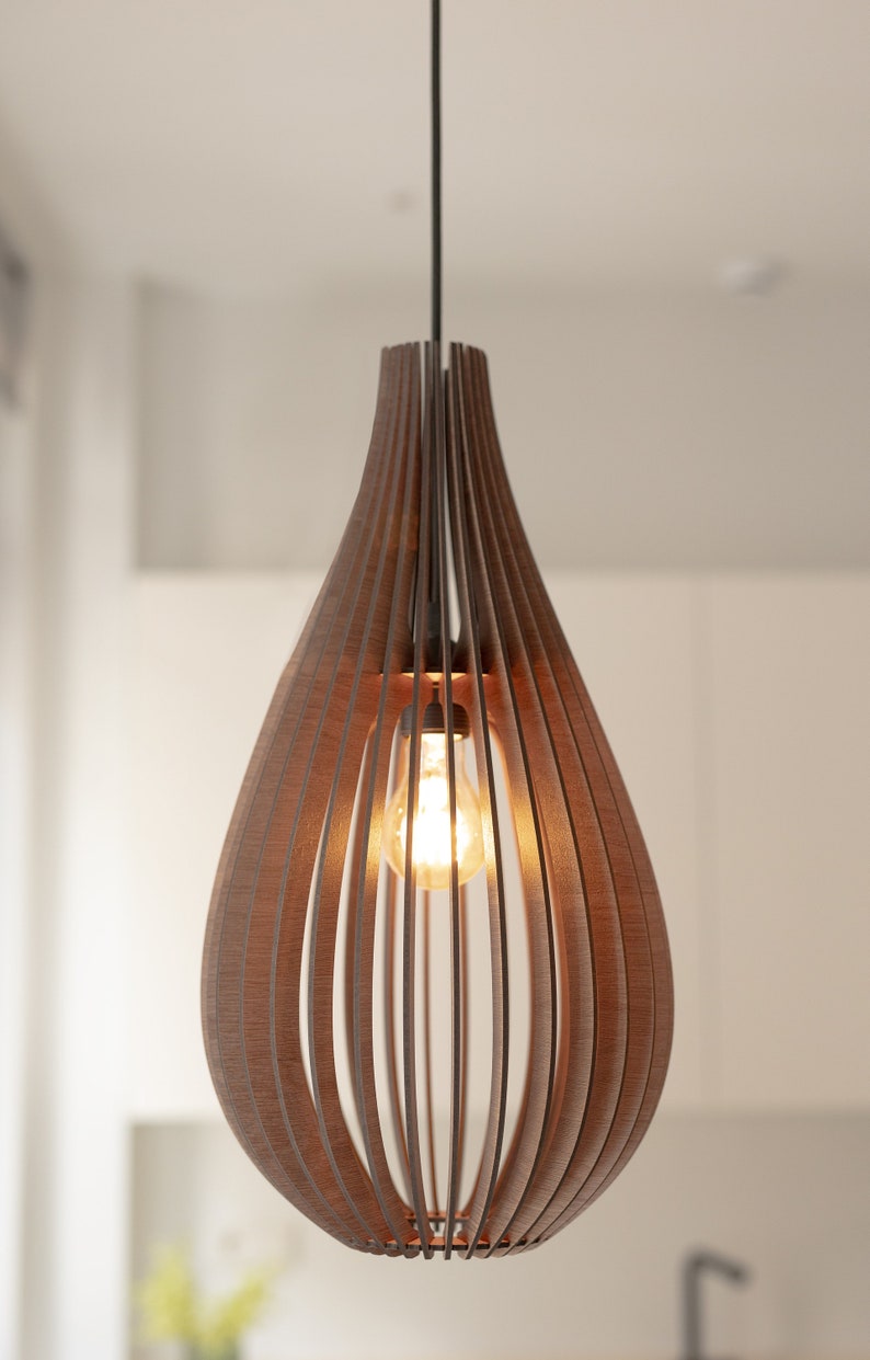 Sophisticated Simplicity: Mid-Century Modern Wooden Pendant Light Fixture Perfect for Every room Let Simplicity Inspire You image 3