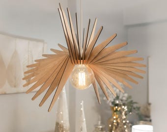 Handmade Wooden Pendant Light: Modern Nordic Style Ceiling Fixture