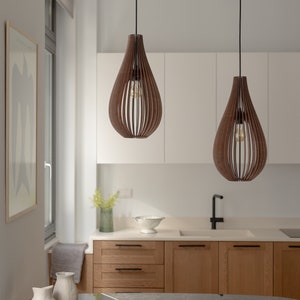 Sophisticated Simplicity: Mid-Century Modern Wooden Pendant Light Fixture Perfect for Every room Let Simplicity Inspire You image 2